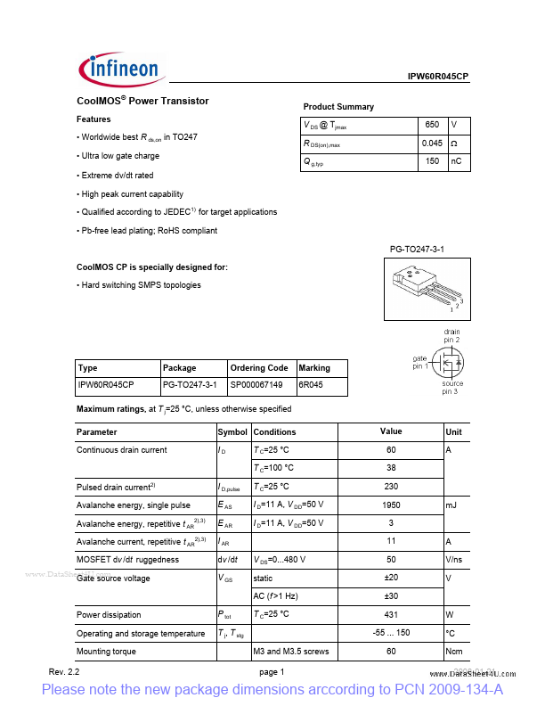 IPW60R045CP