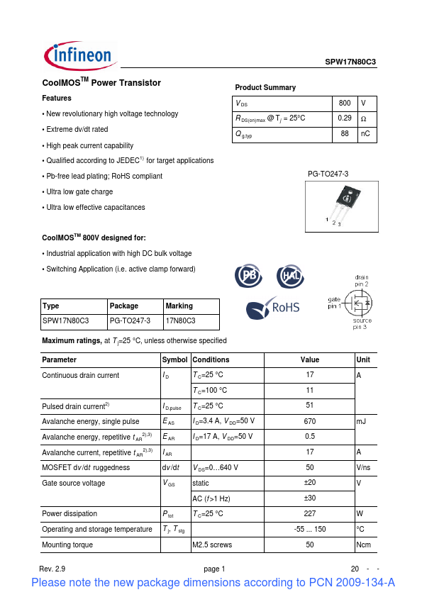 SPW17N80C3