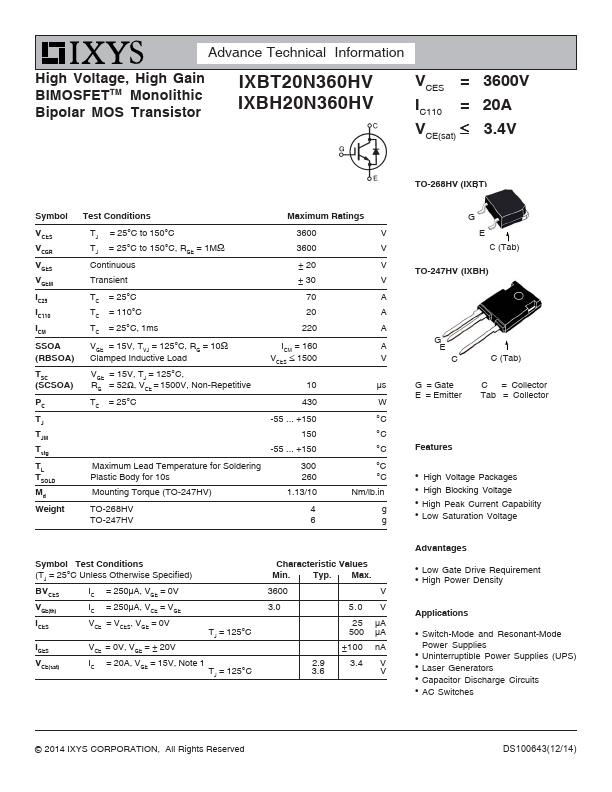 IXBT20N360HV