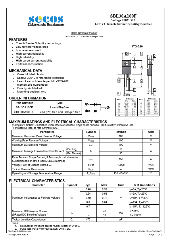 SBL30A100F