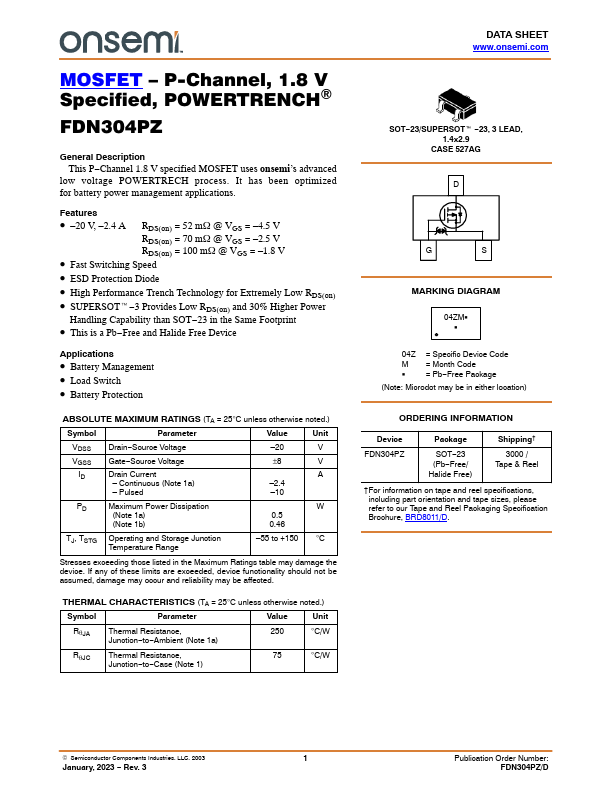 FDN304PZ