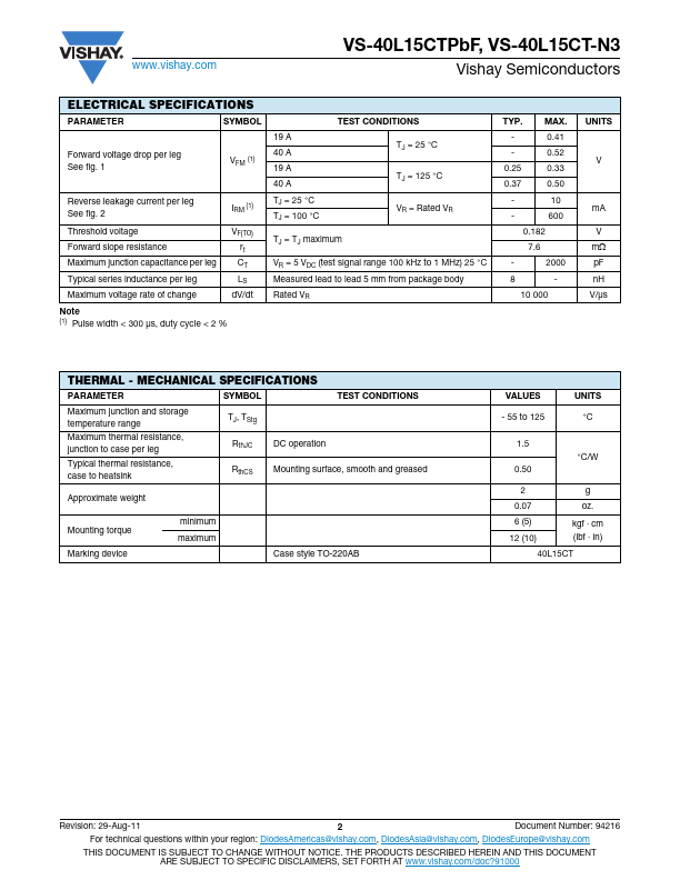 VS-40L15CTPbF