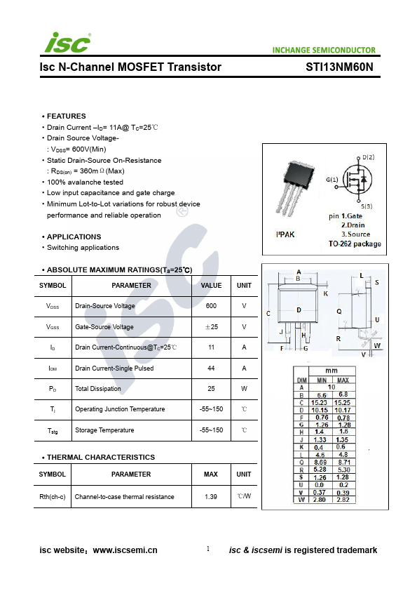 STI13NM60N