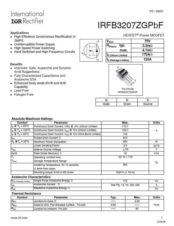 IRFB3207ZGPbF