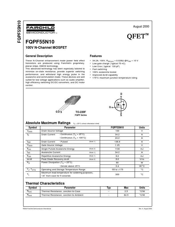 FQPF55N10