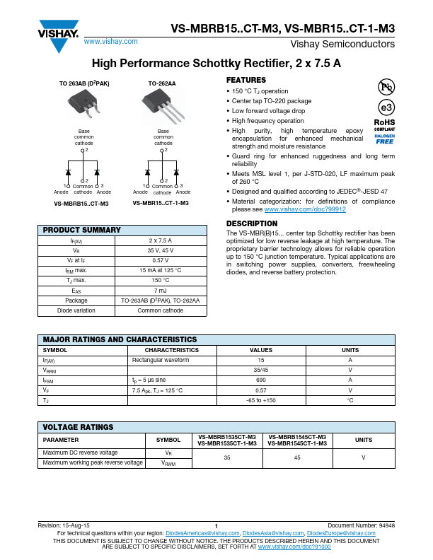 VS-MBR1545CT-1-M3