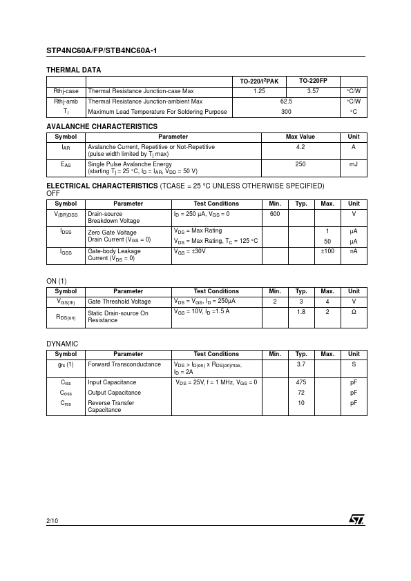 STP4NC60A