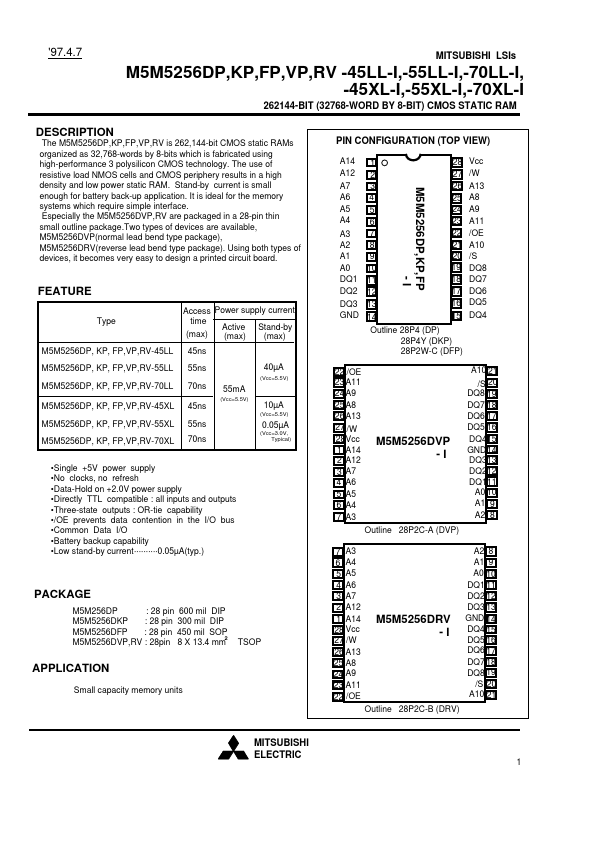 M5M5256DP-45XL-I