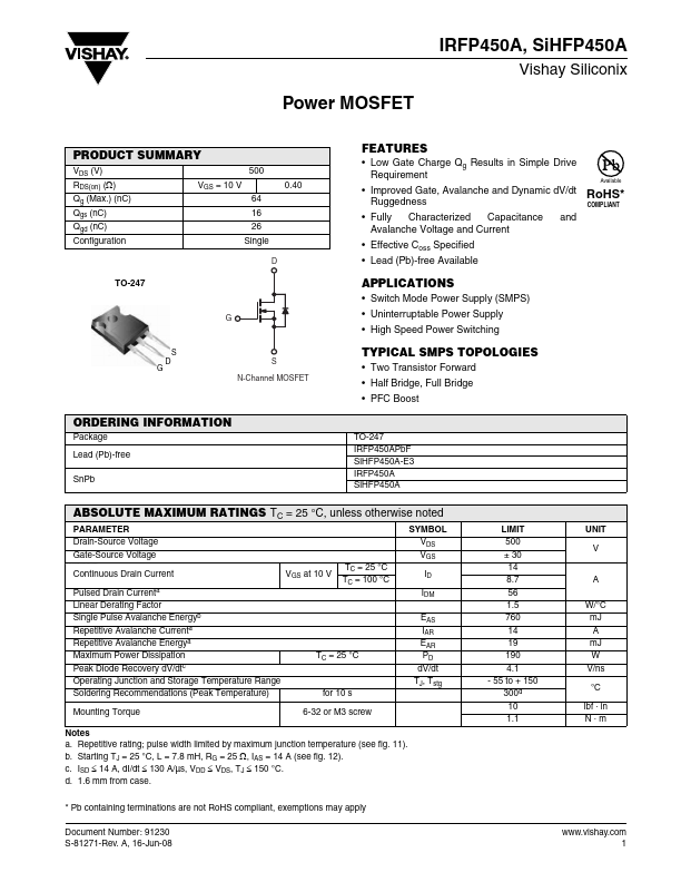 IRFP450A