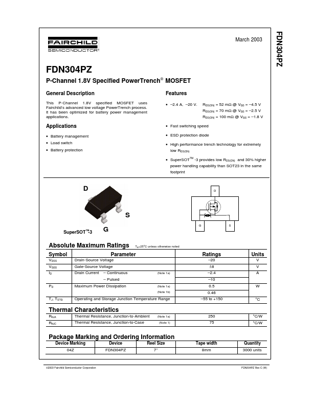 FDN304PZ