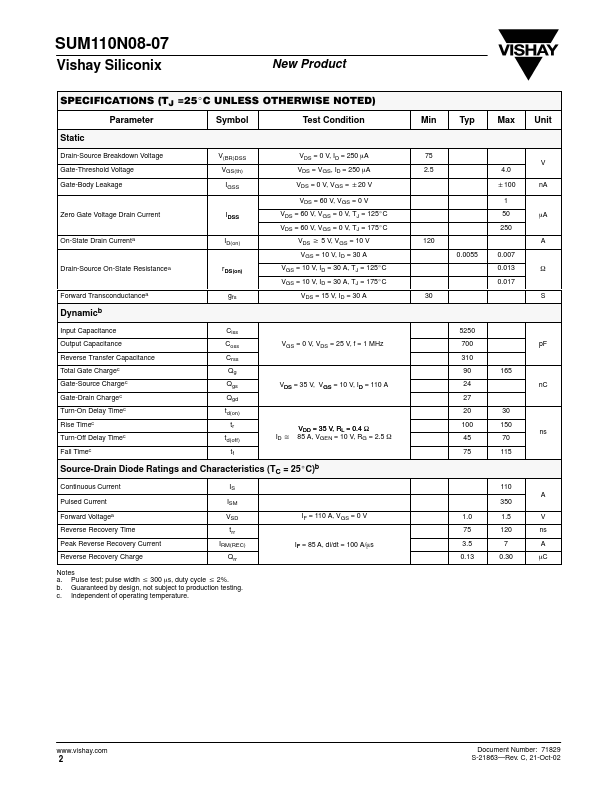 SUM110N08-07