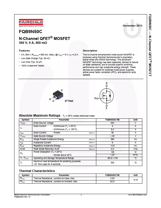 FQB9N50C