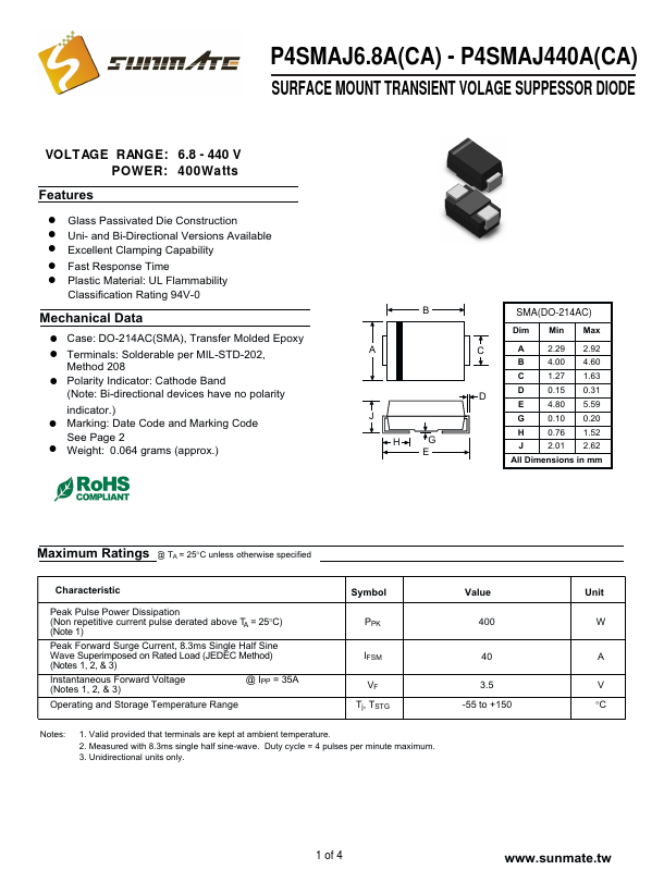 P4SMAJ440A