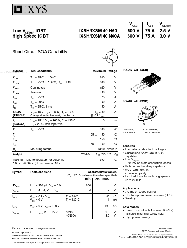 IXSM40N60A