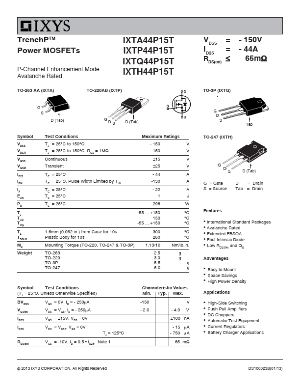 IXTP44P15T