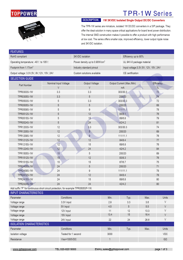 TPR0303S-1W