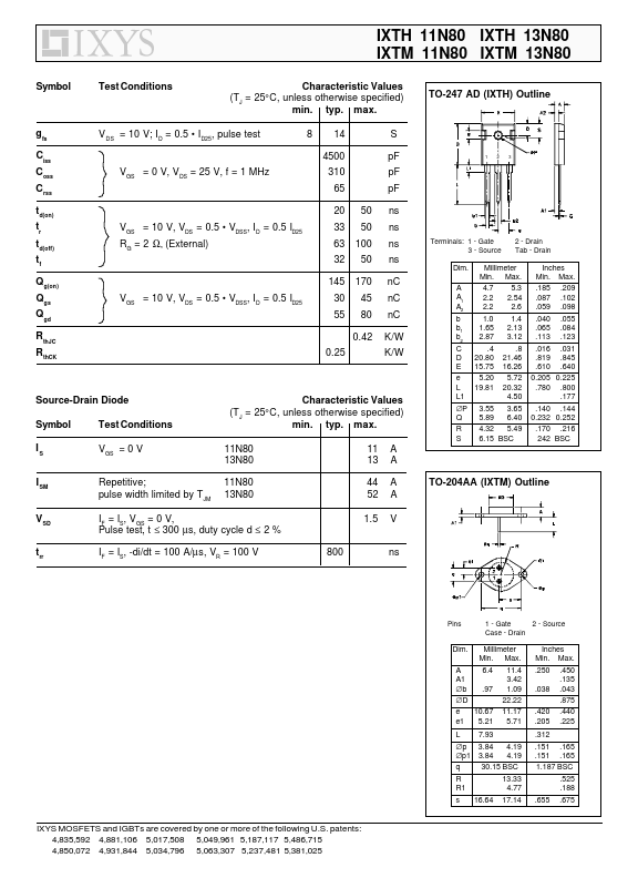 IXTM11N80