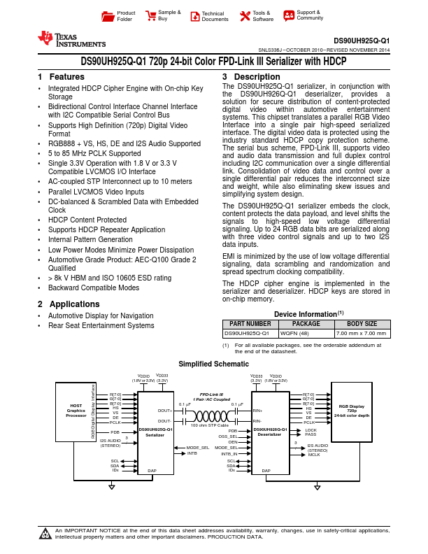 DS90UH925Q-Q1