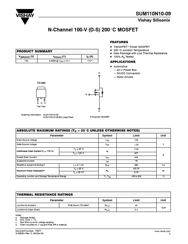 SUM110N10-09