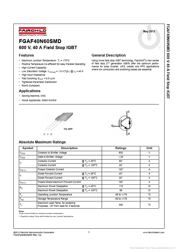 FGAF40N60SMD