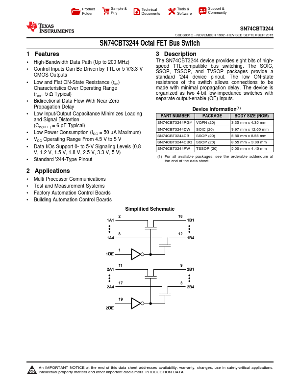 SN74CBT3244