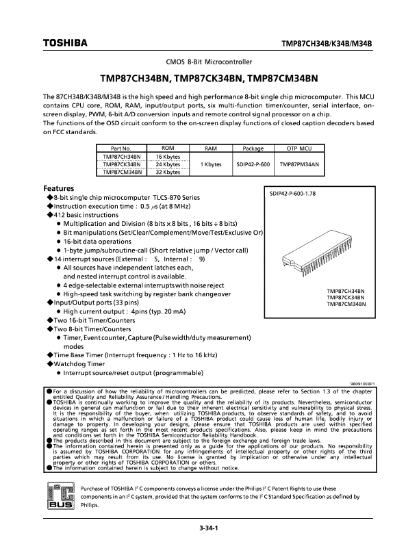 TMP87CK34BN