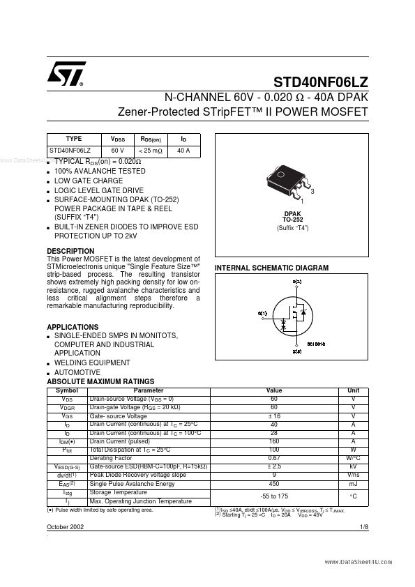 STD40NF06LZ