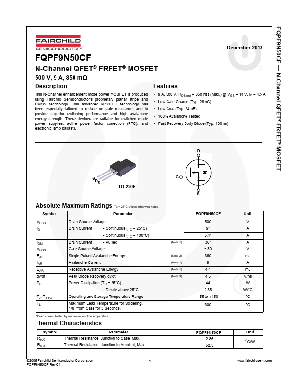 FQPF9N50CF