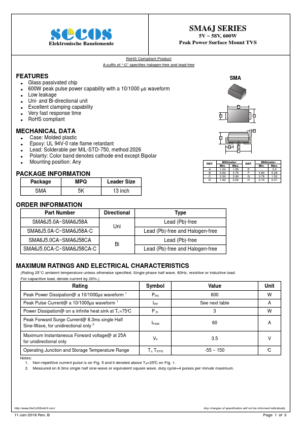 SMA6J10CA