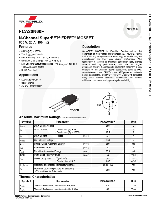 FCA20N60F