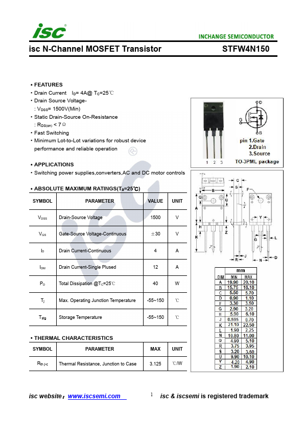 STFW4N150