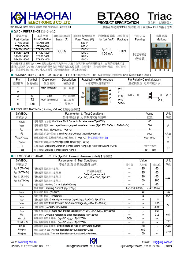 BTA80-1000B