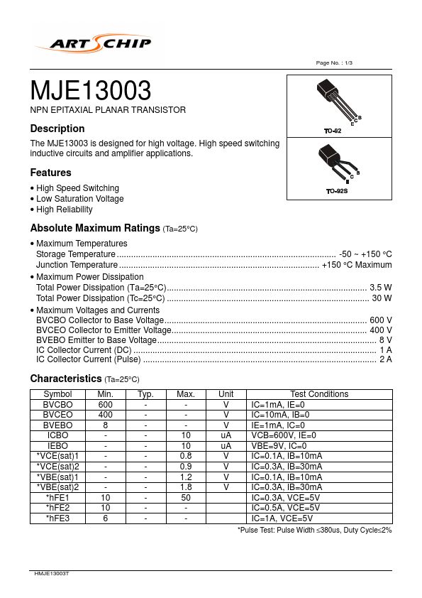 MJE13003