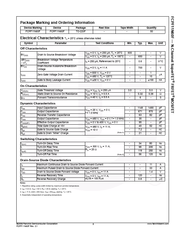 FCPF11N60F