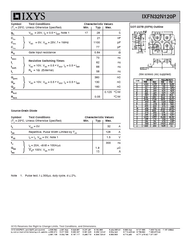 IXFN32N120P