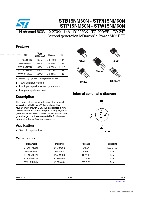 STI15NM60N