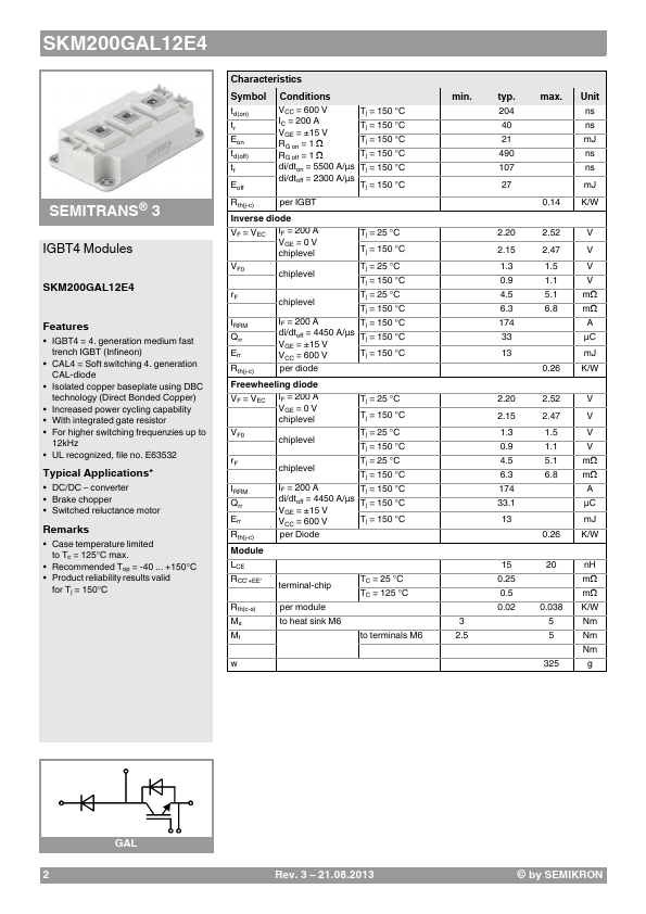 SKM200GAL12E4