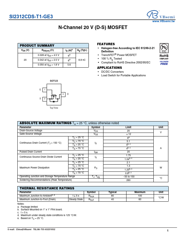 SI2312CDS-T1-GE3