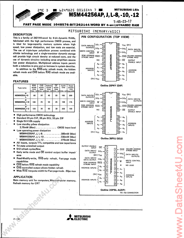 M5M44256AJ-12