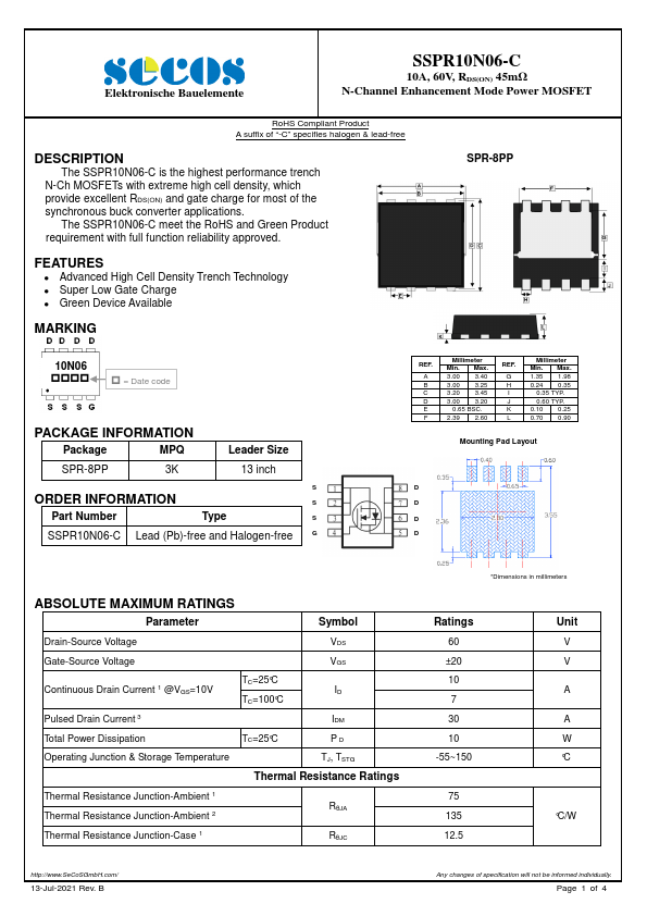 SSPR10N06-C