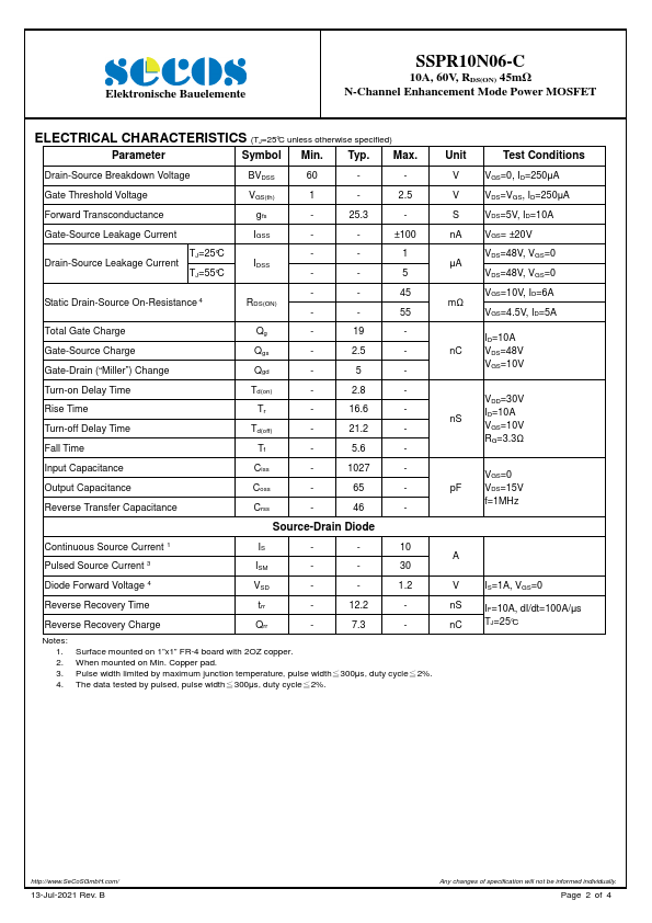 SSPR10N06-C