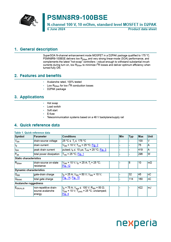 PSMN8R9-100BSE