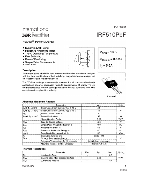 IRF510PBF