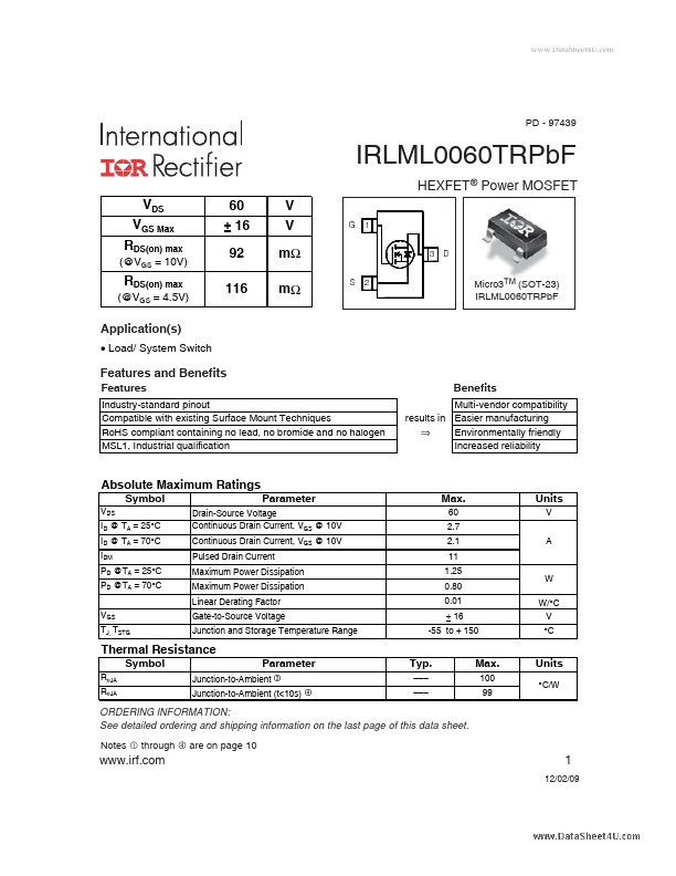 IRLML0060TRPBF