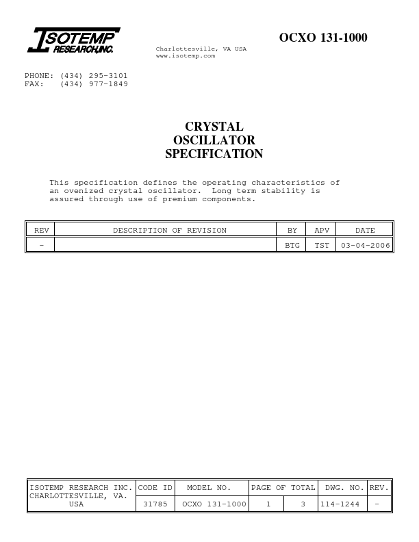 OCXO131-1000