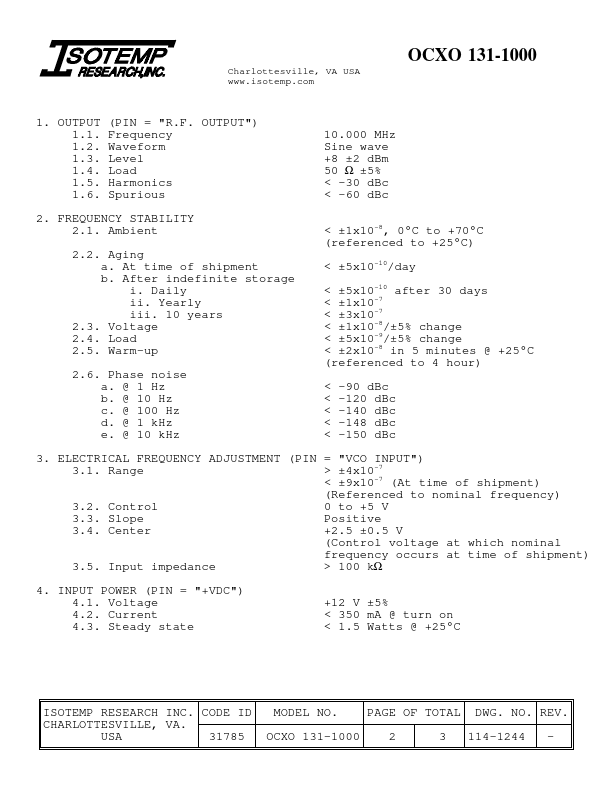 OCXO131-1000