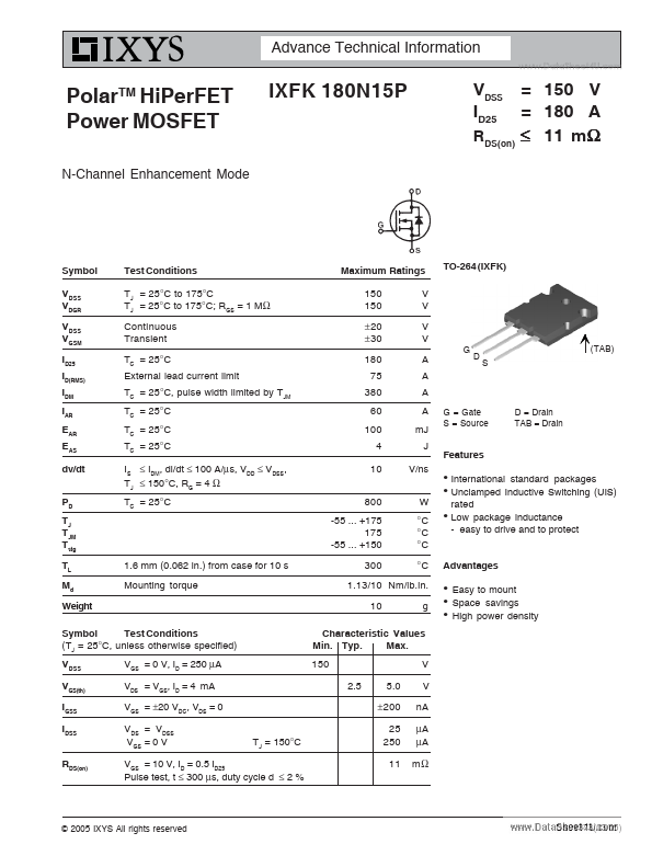 IXFK180N15P