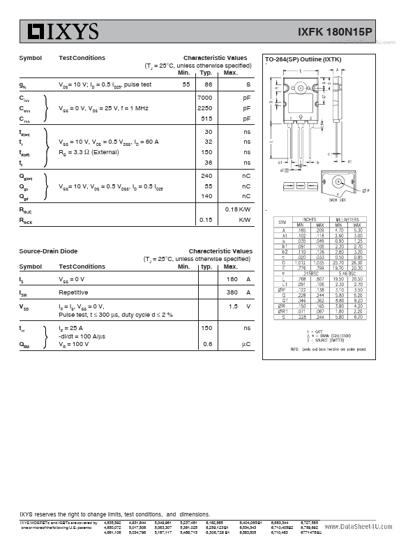 IXFK180N15P