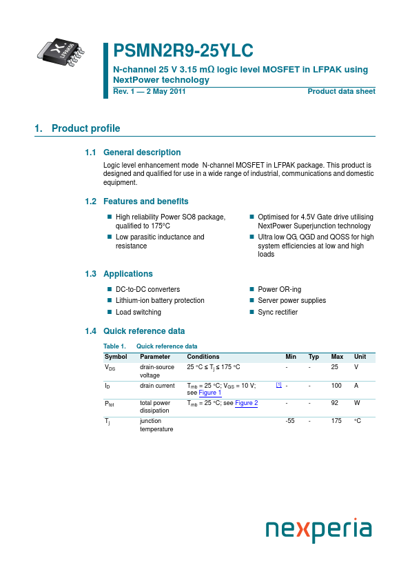 PSMN2R9-25YLC