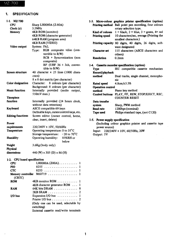 MZ-700